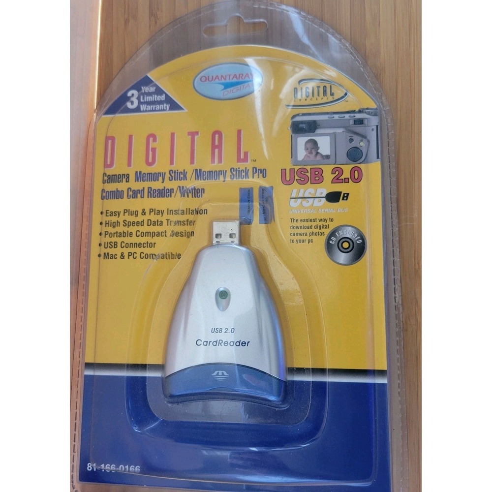 Quantaray USB 2.0 Memory Stick Pro Card Reader Writer New‎ Sealed